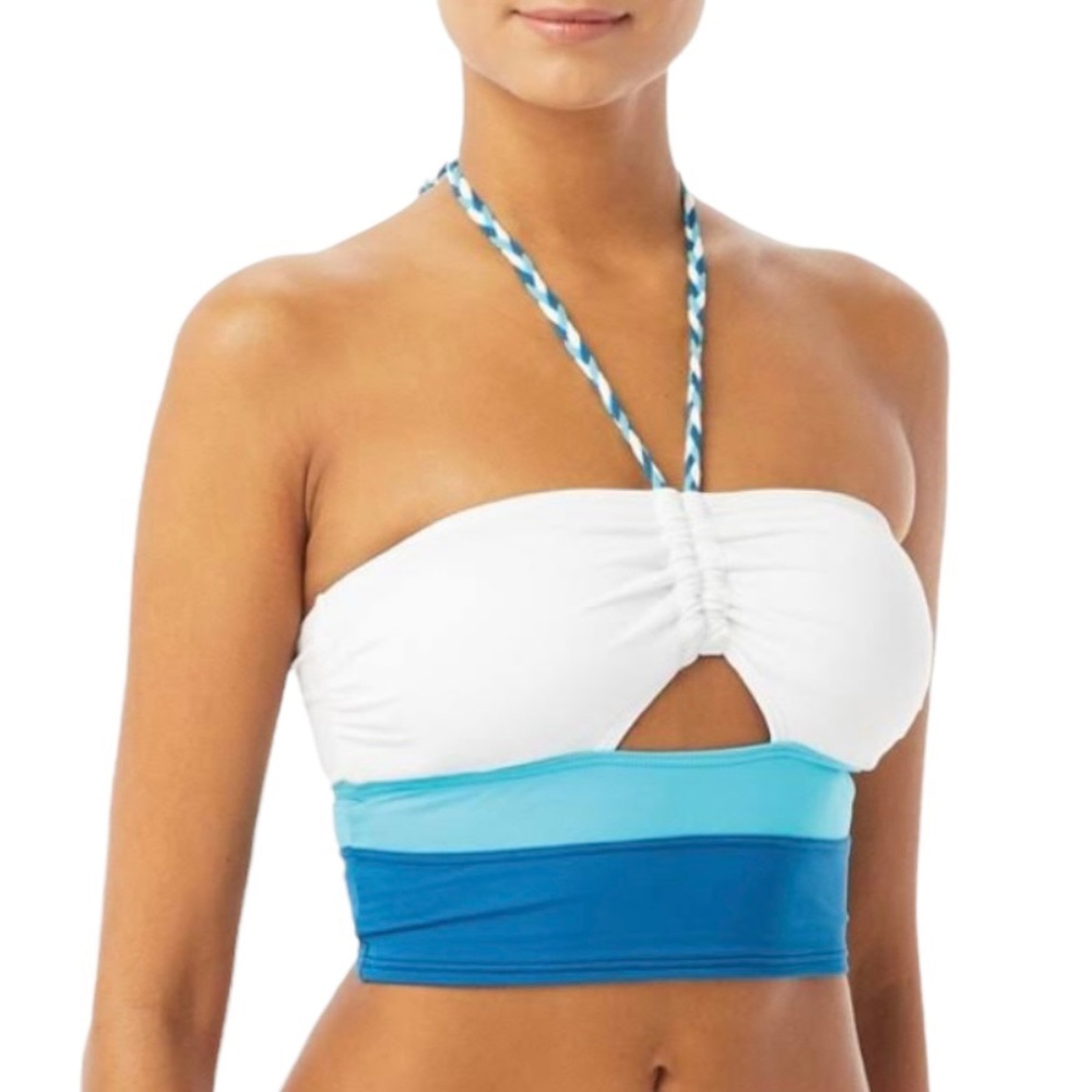 Vince Camuto Colorblock Bandeau Crop 2-piece Bikini - Picture 7 of 15